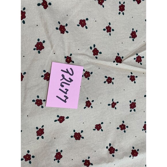 Vintage Beaver Creek Collections Cotton Floral Fabric 16" x 44" Wide With Red Fl - Picture 7 of 7